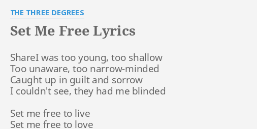 one two three i can find you set me free lyrics