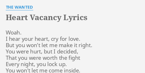 The wanted heart vacancy lyrics