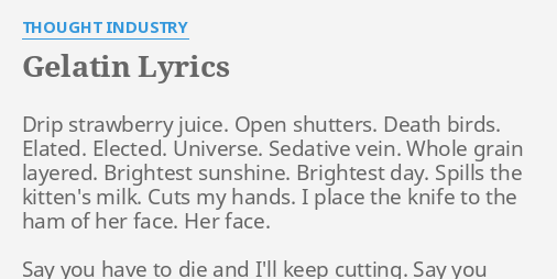 Gelatin Lyrics By Thought Industry Drip Strawberry Juice Open