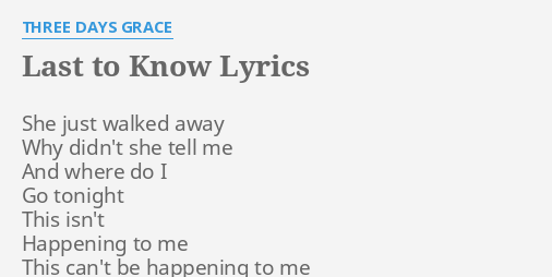 Three Days Grace - Tell Me Why (Lyrics) 