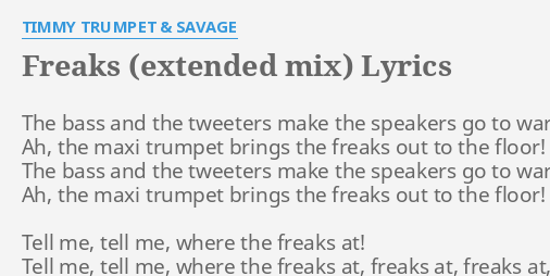 FREAKS (EXTENDED MIX)" LYRICS by TIMMY TRUMPET 