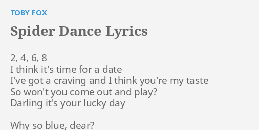 Spider Dance Lyrics By Toby Fox 2 4 6 8