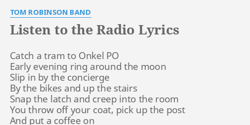 Featured image of post Recipe of Tom Robinson Band Lyrics