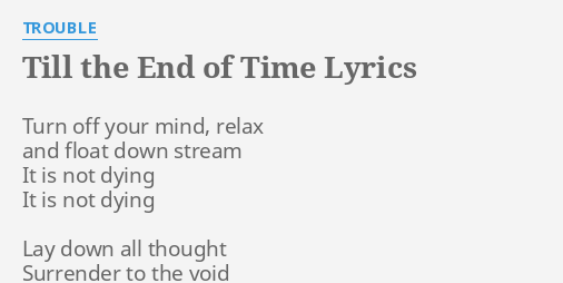 till the end of time i won t change my mind lyrics