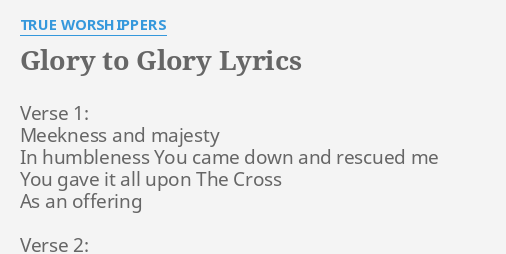 glory glory new direction lyrics