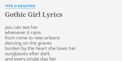 1revenge – Goth girl Lyrics