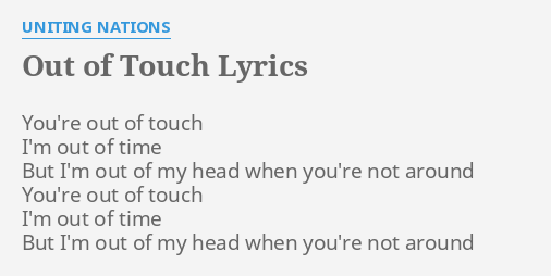 you re out of touch lyrics meaning