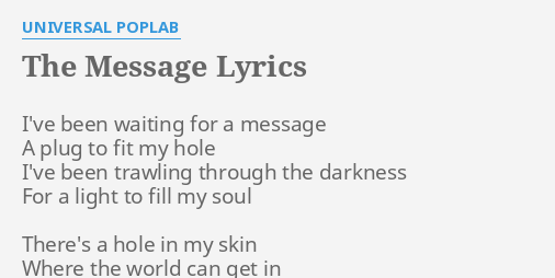 the message lyrics genius