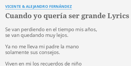 CUANDO YO QUERÍA SER GRANDE