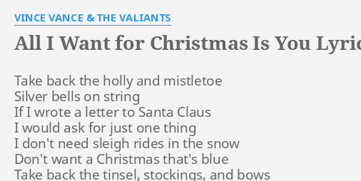 All I Want for Christmas Is You (Vince Vance & the Valiants song