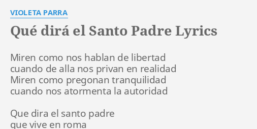 QUÉ DIRÁ EL SANTO PADRE