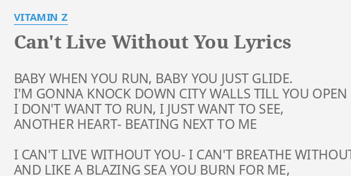 Living without you hot sale baby lyrics