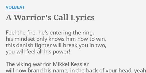 a warrior's call lyrics meaning