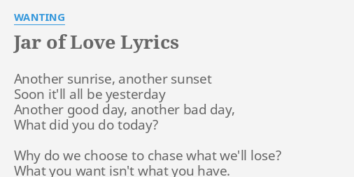 jar of love song lyrics