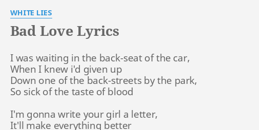 love is so bad lyrics