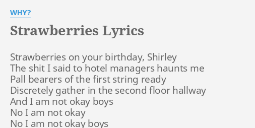 strawberries on top of me lyrics