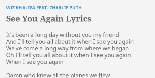 Salinan Wiz Khalifa - See You Again Lyrics, PDF