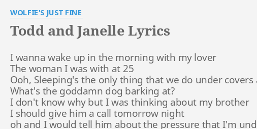 Wolfie's Just Fine – I Forgot Lyrics