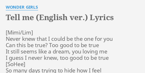 Wonder Girls – Tell Me Lyrics [HAN, ROM