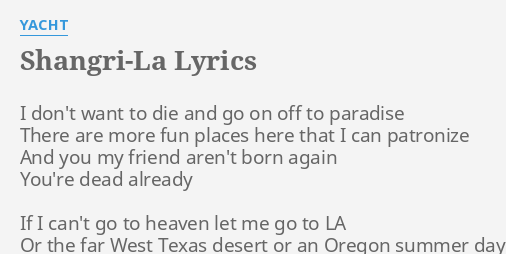 shangri la yacht lyrics